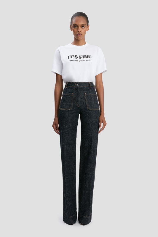 Slogan T-Shirt In White Just Stick A Filter On It