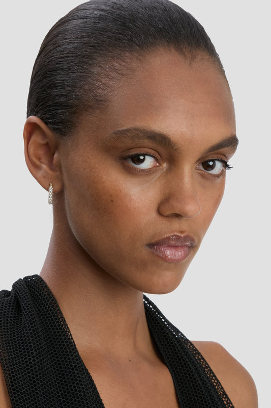 Medium Pavé Crystal Hoop Earrings