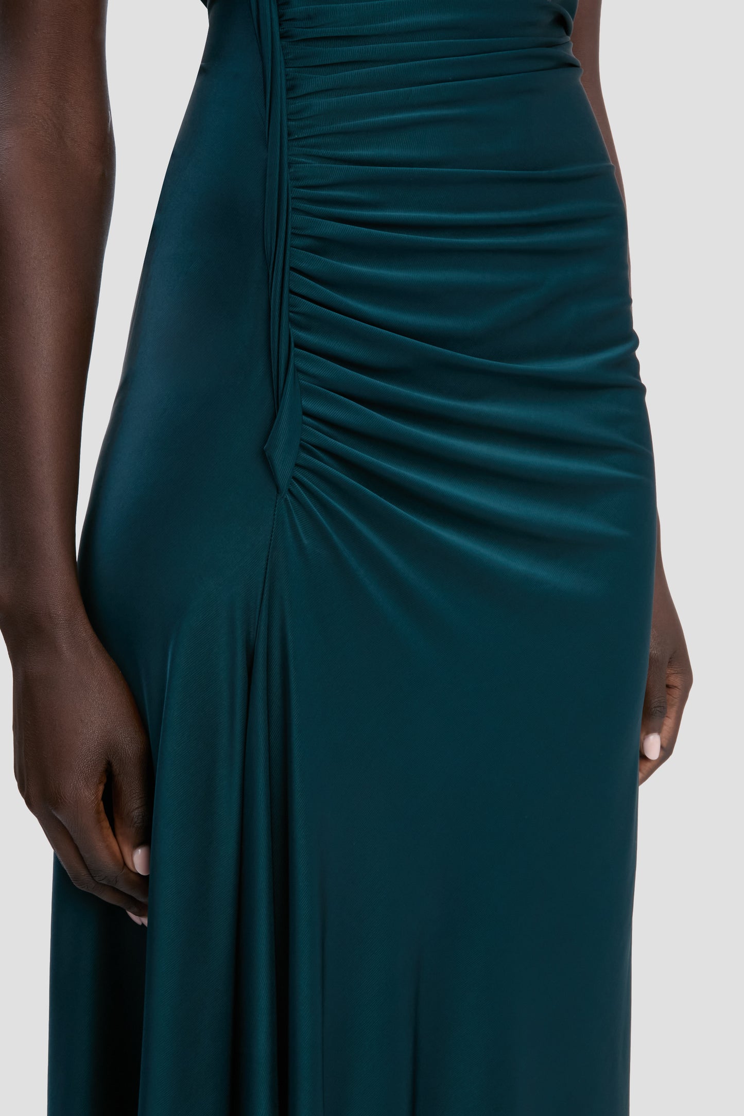 Twist Dress In Dark Teal