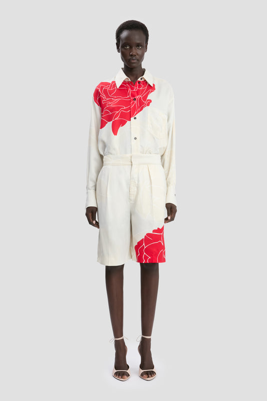 Tailored Shorts In Shell Floral Print