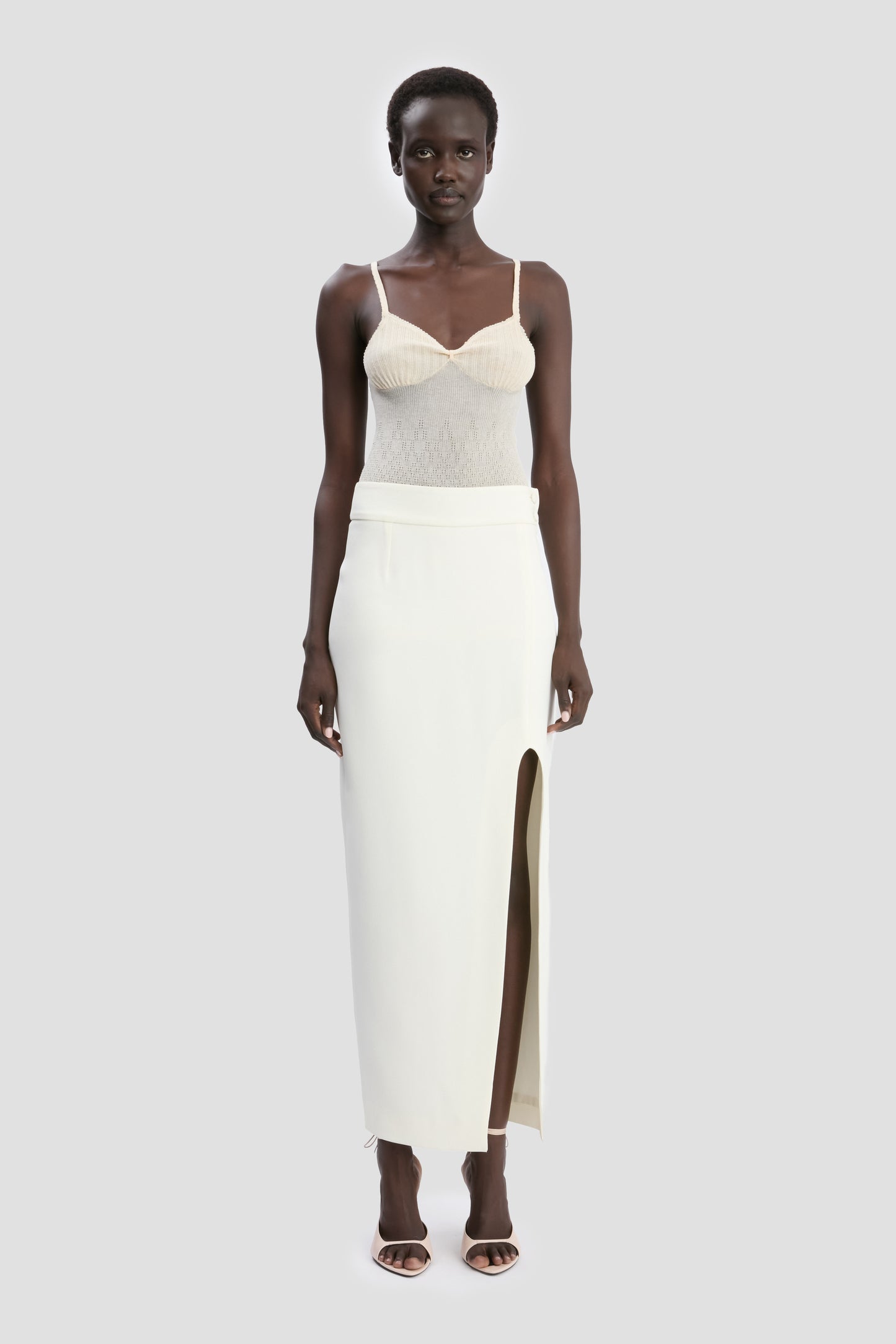 Split Detail Skirt In Ivory