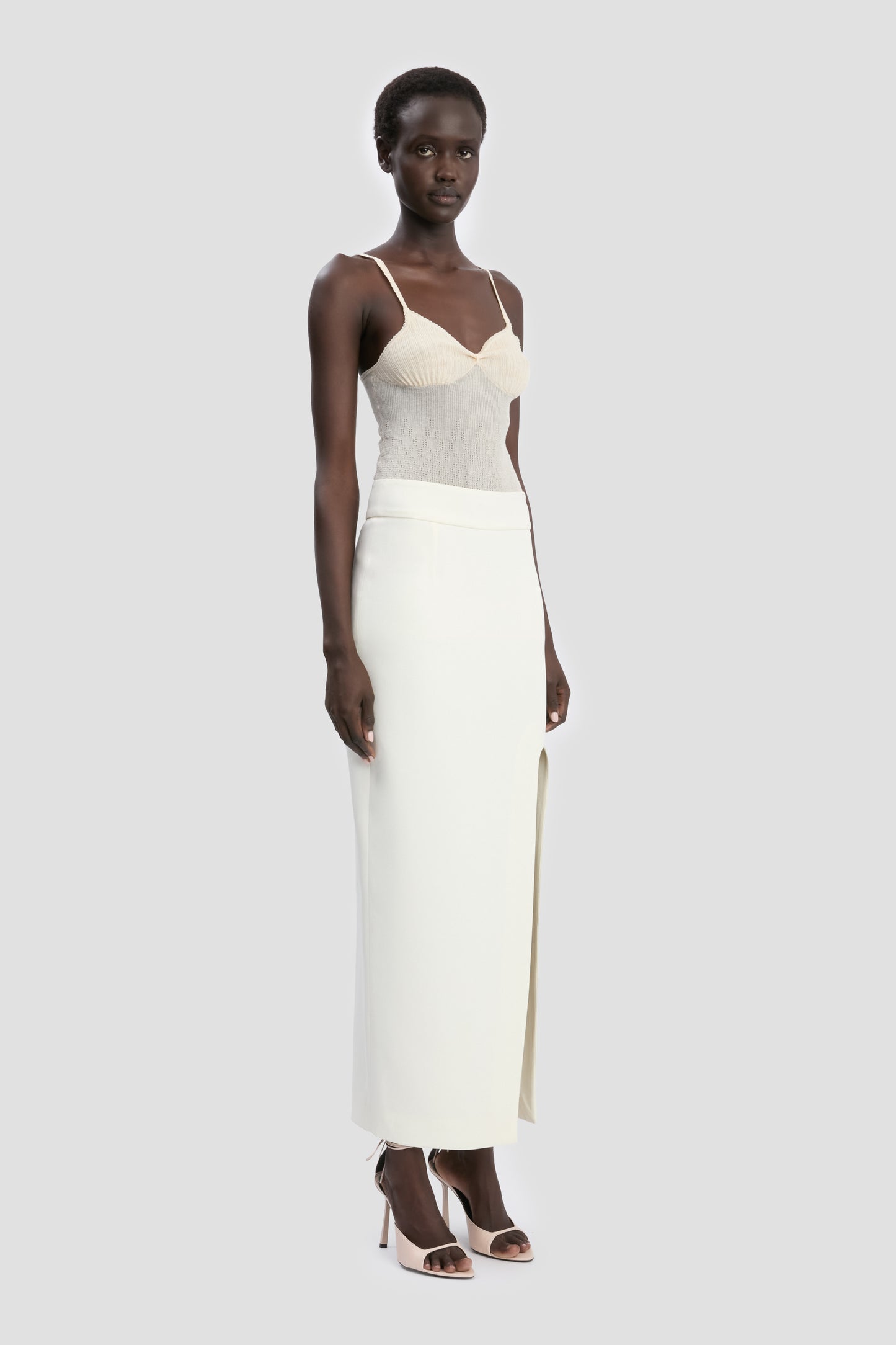 Split Detail Skirt In Ivory