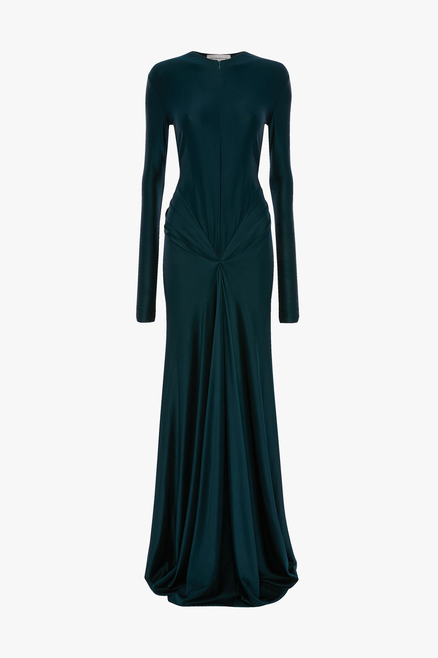 Twist Waist Gown In Dark Teal