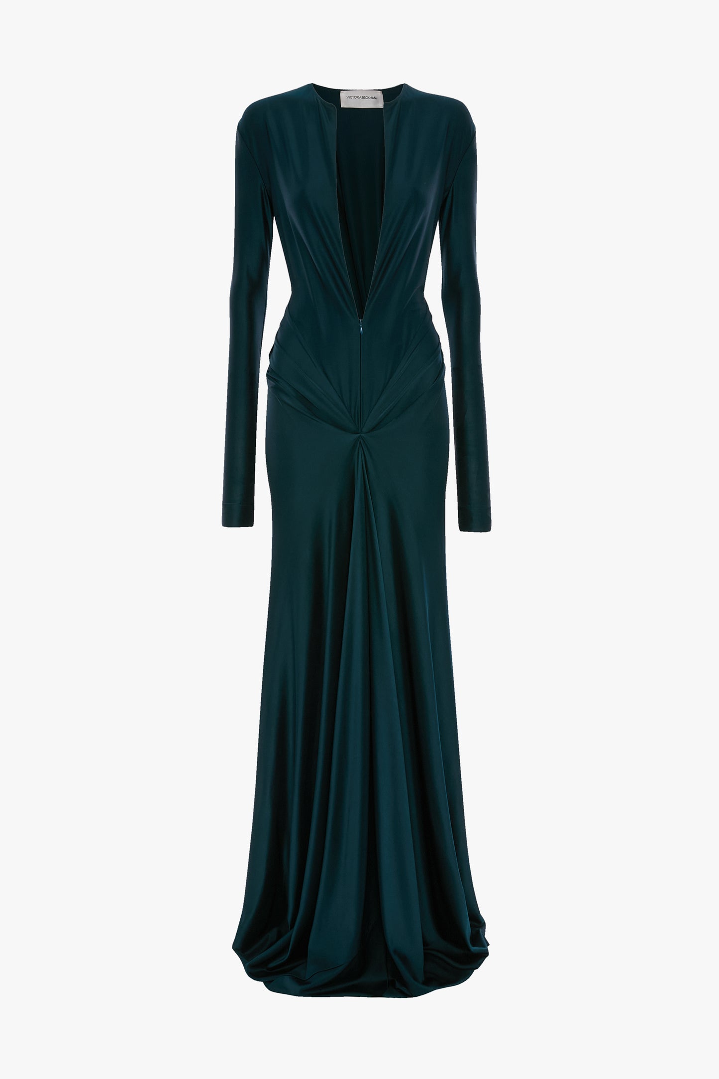 Cut-Out Gown In Dark Teal Victoria Beckham UK Cut-Out Gown In Dark Teal Victoria Beckham UK