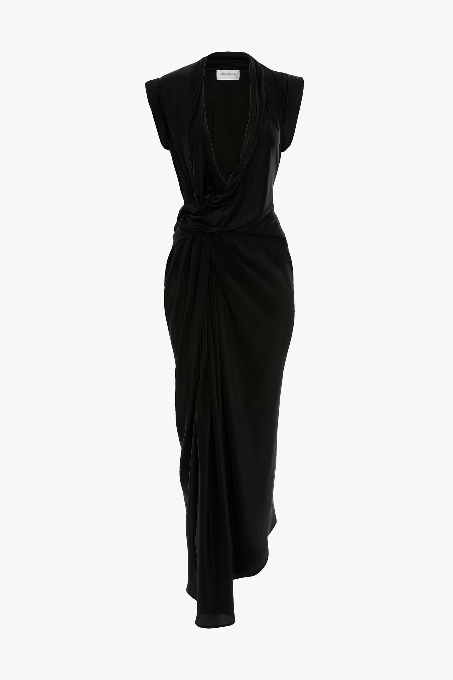 Asymmetric Twist Dress In Black