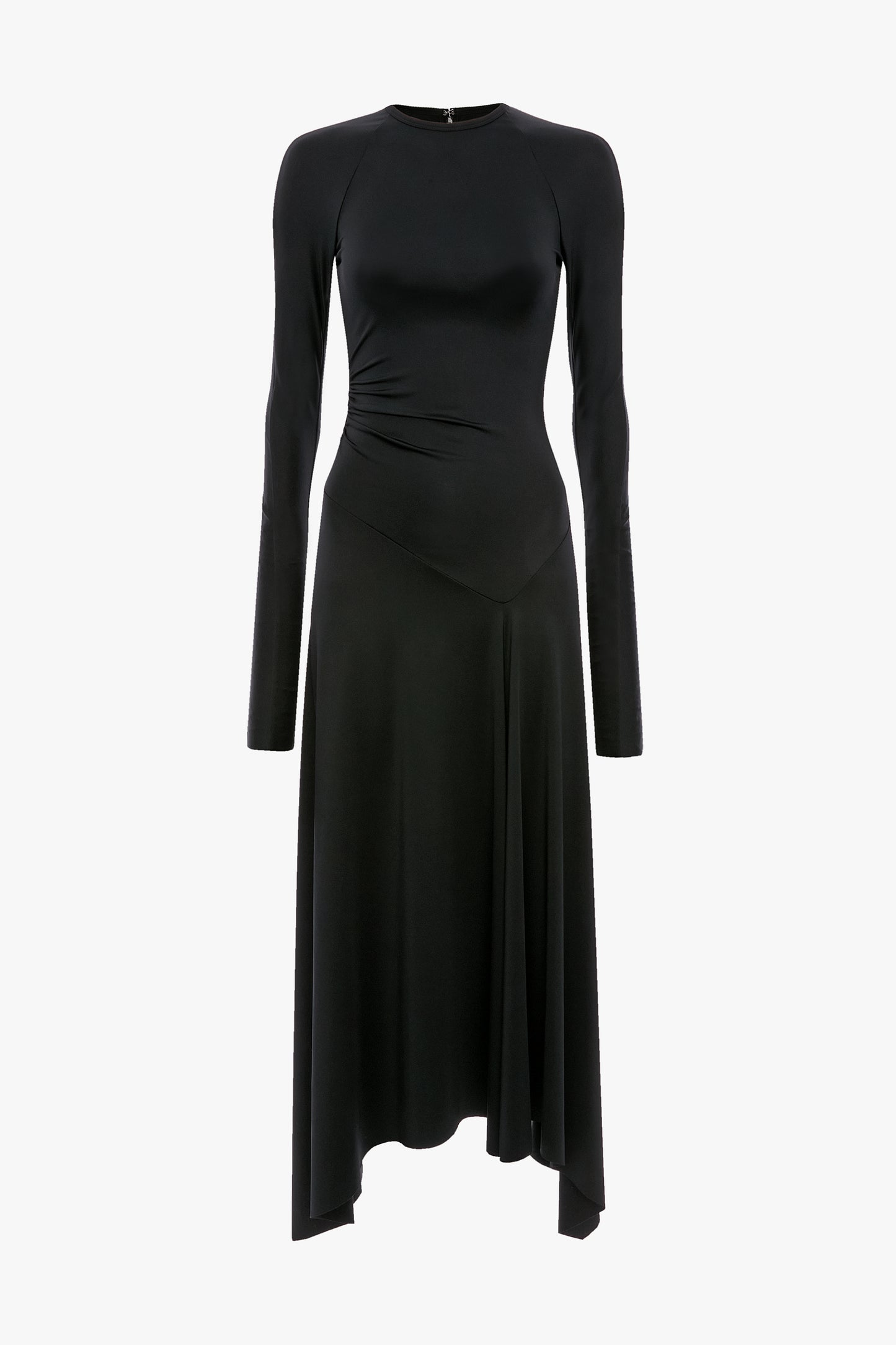 Long Sleeve Midi Dress In Black