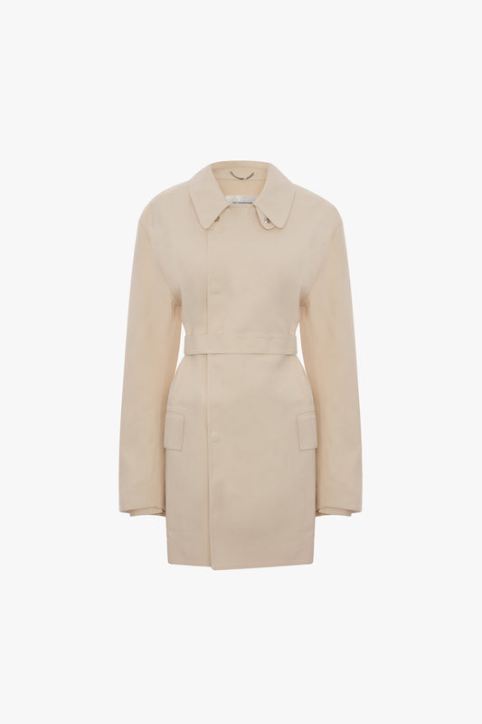Victoria Beckham X Mackintosh Caban Coat In Putty