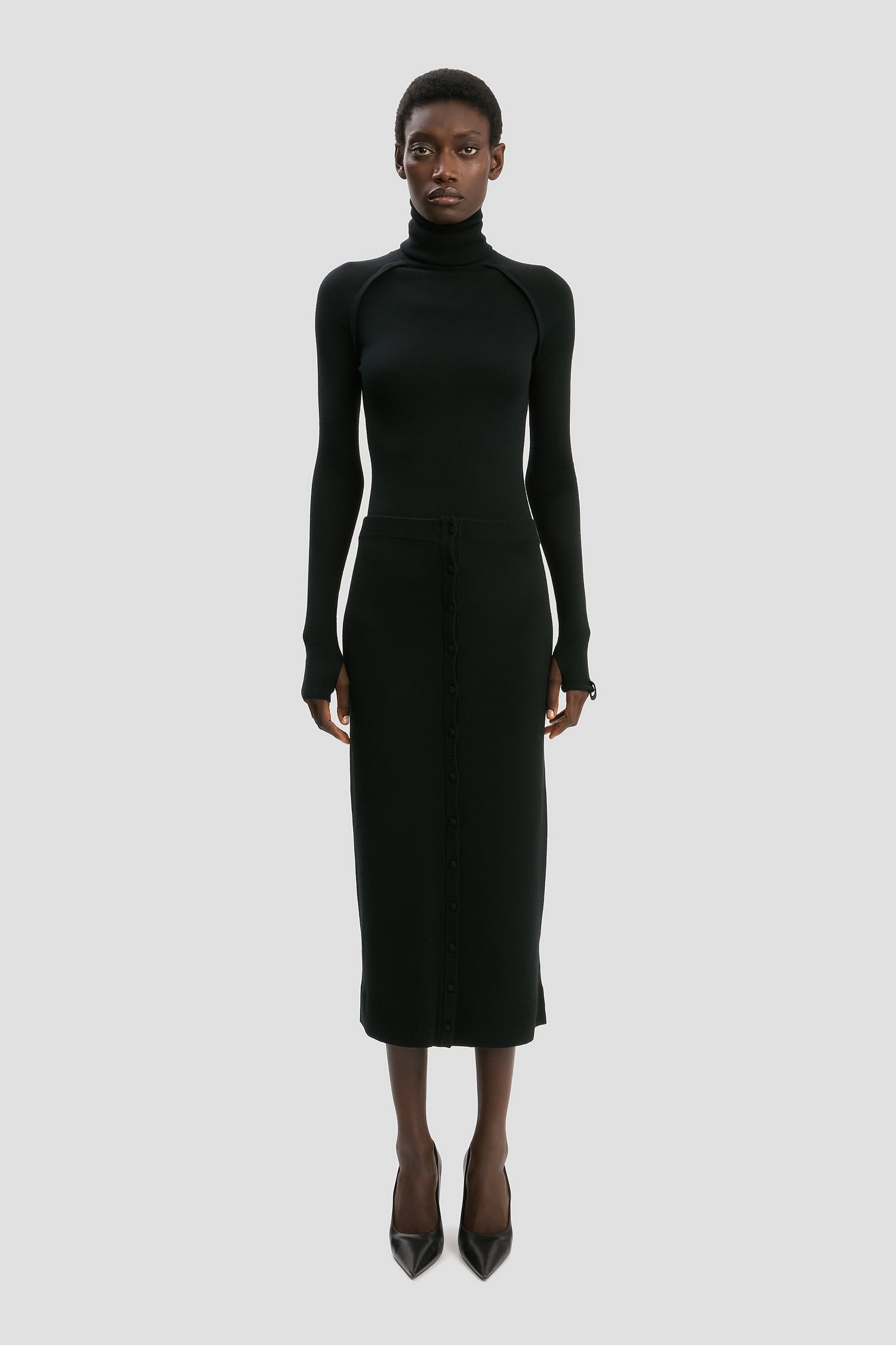 High Neck Jumper In Black – Victoria Beckham UK