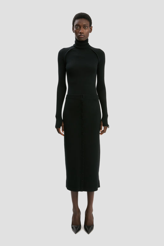 High Neck Jumper In Black