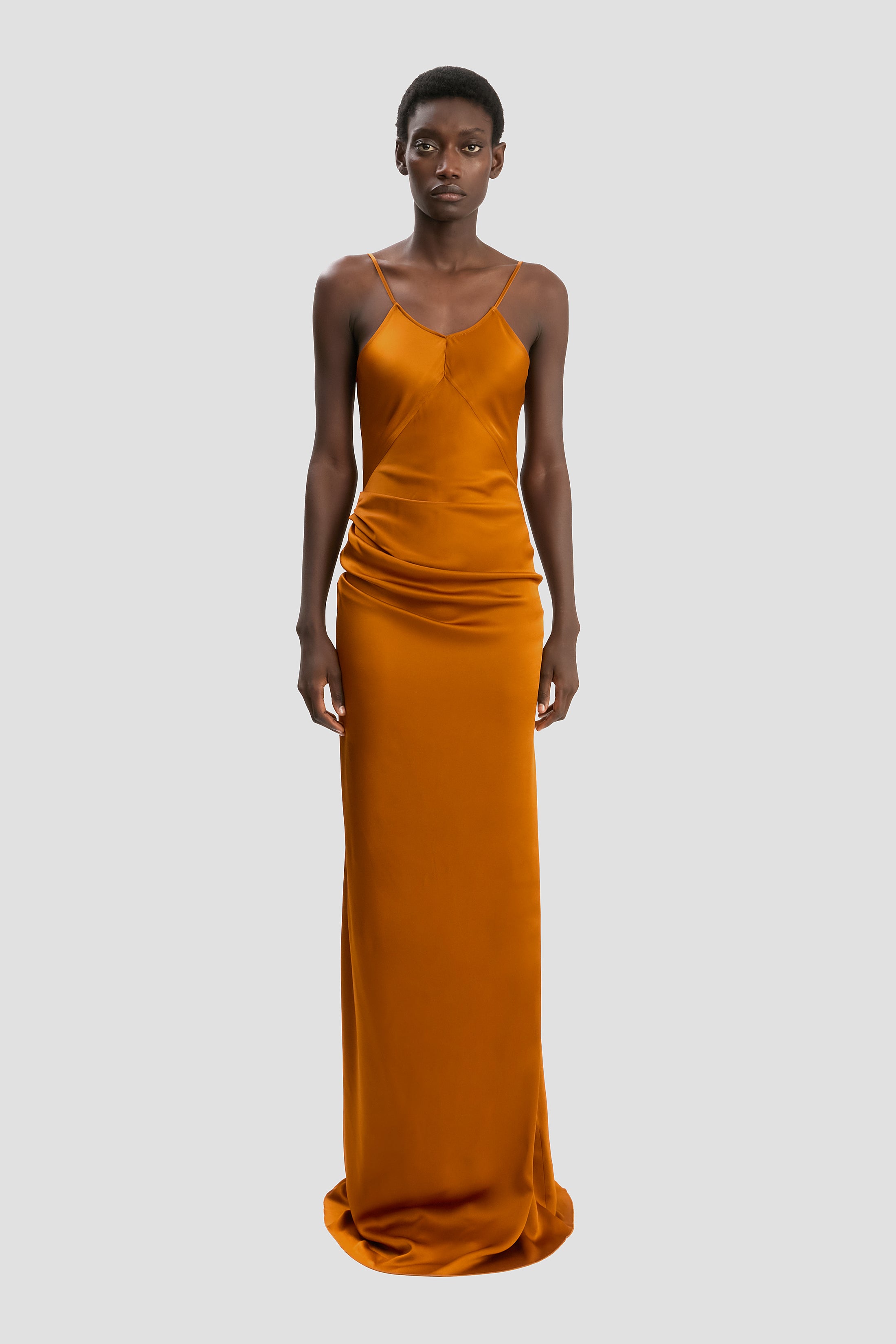 Draped Cami Floor Length Dress