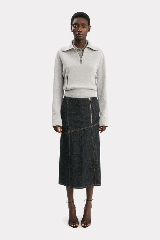 Half-Zip Milano Jumper In Grey Marl