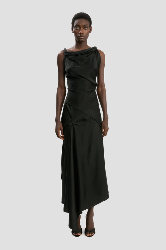 Posy Midi Dress In Black