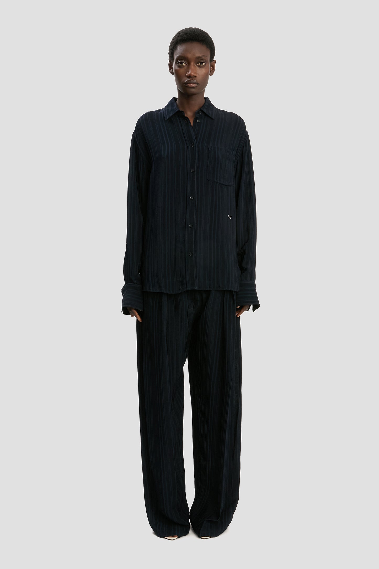 Wide Leg Trouser In Navy