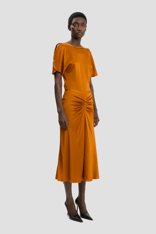 Bela Midi Skirt In Bronze