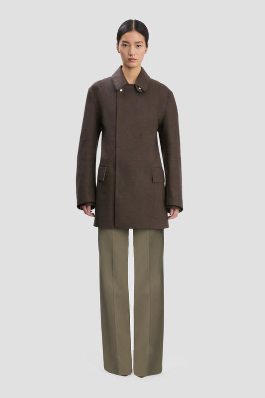 VB X Mackintosh Caban Coat In Brown