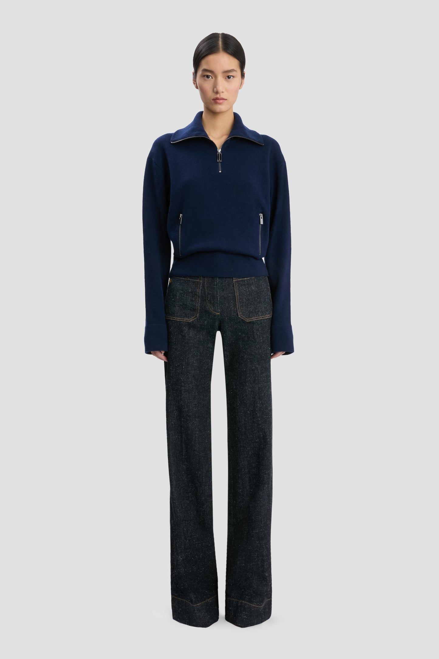 Half-Zip Milano Jumper In Navy