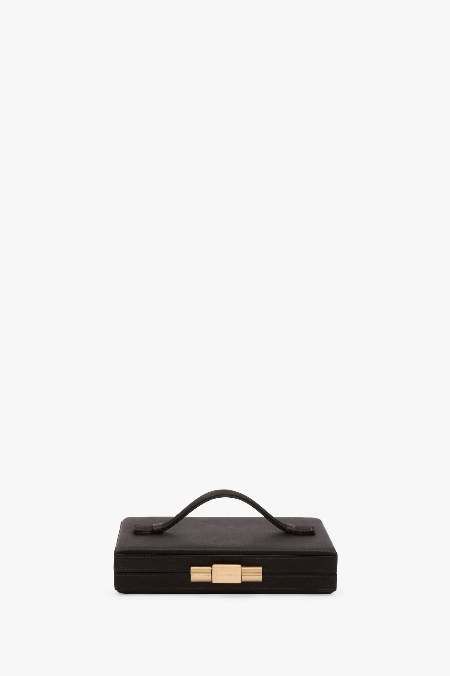 Box Clutch In Black Satin