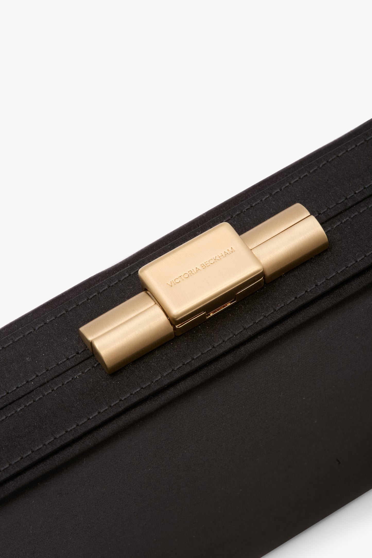 Box Clutch In Black Satin