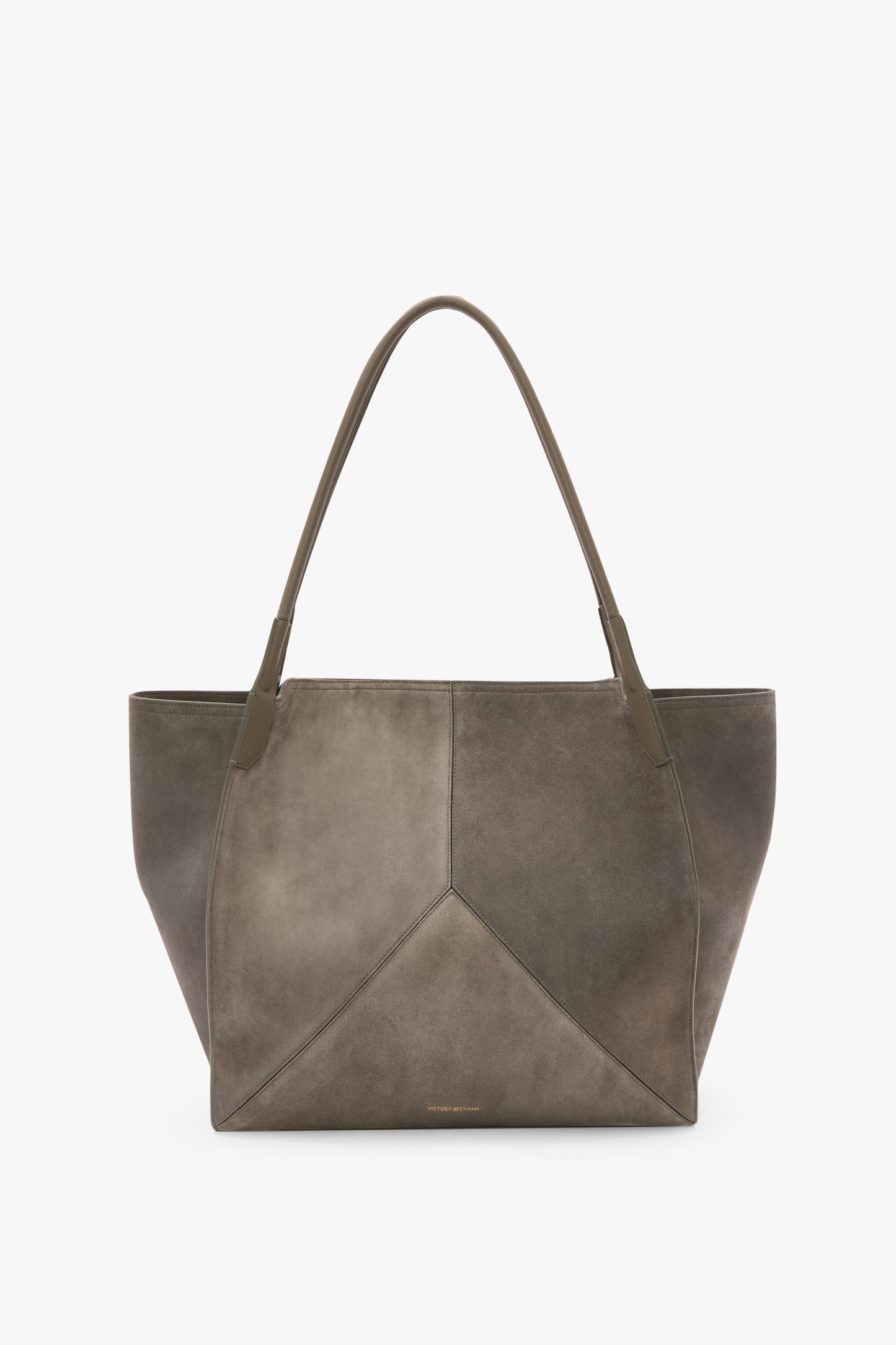 Victoria Tote Large In Pebble Grey Suede