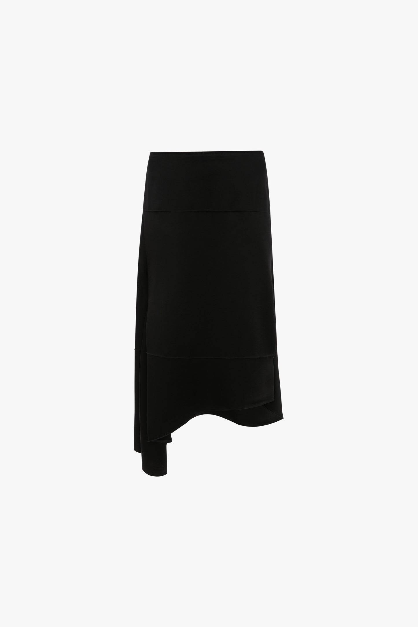 Asymmetric Midi Skirt In Black