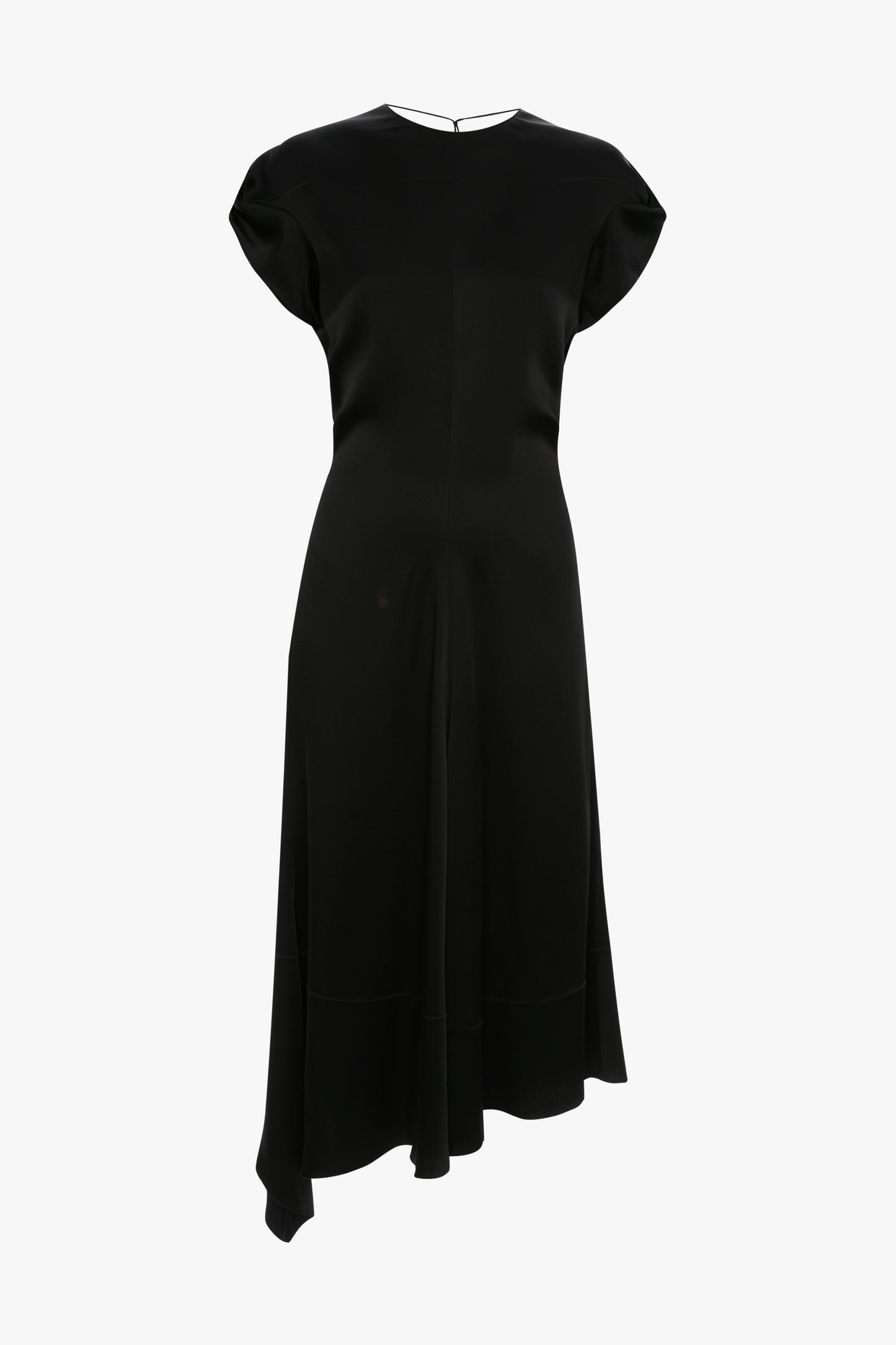 Twist Shoulder Dress In Black
