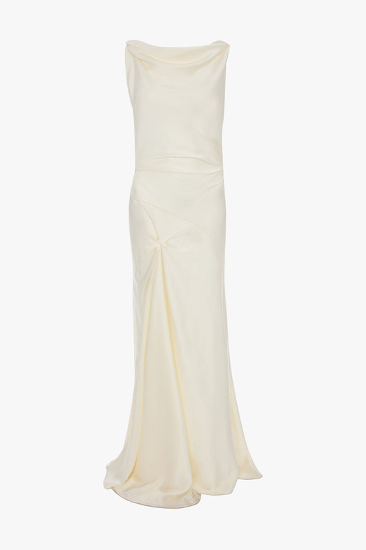 green emerald velvet dress Floor-Length Cami Dress In Ivory – Victoria Beckham UK