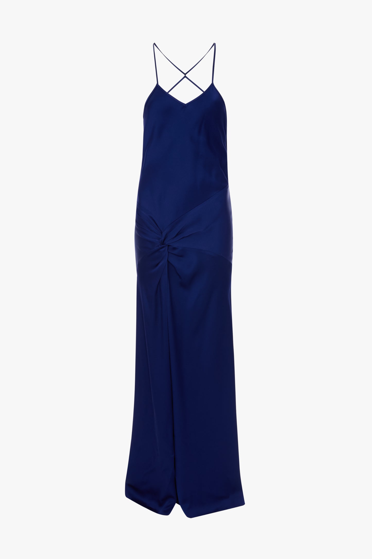 Draped Cami Gown In Bright Indigo