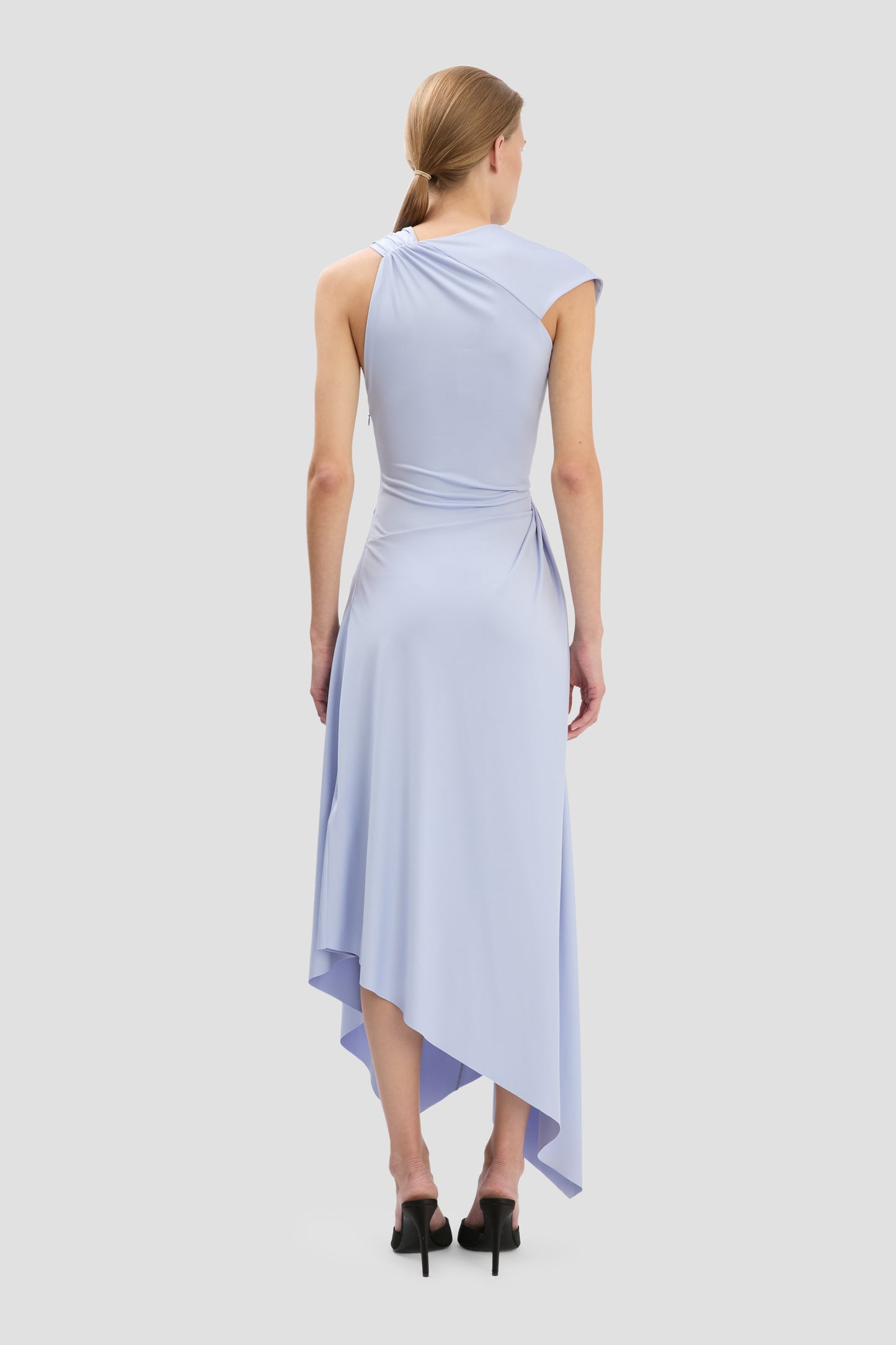 Cap Sleeve Midi Dress In Cloud Blue