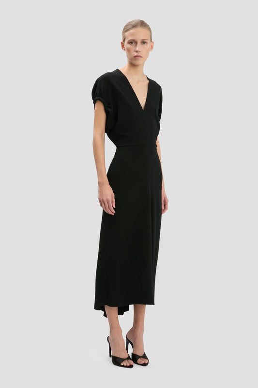 Edith Midi Dress In Black