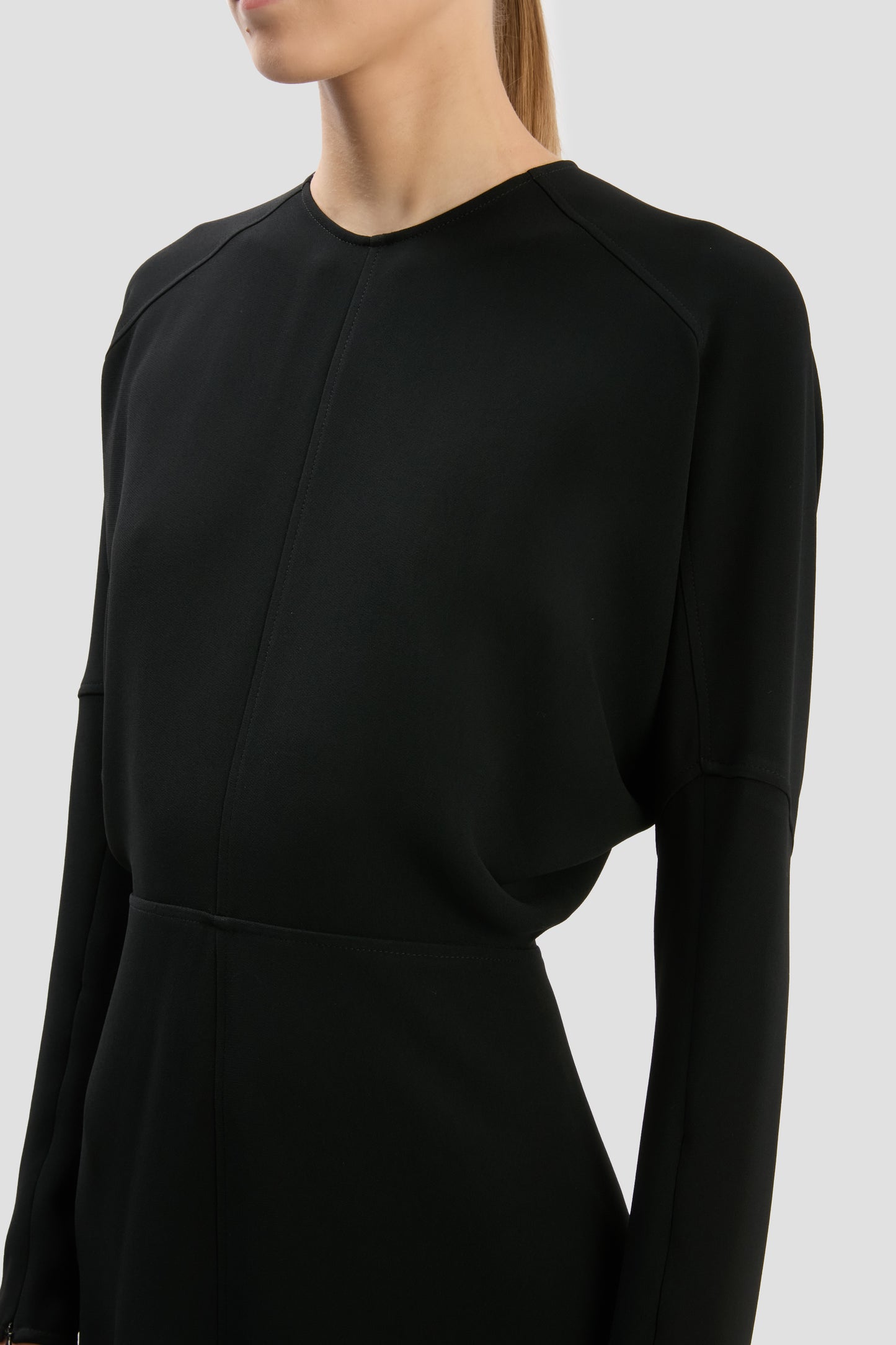 Dolman Midi Dress In Black