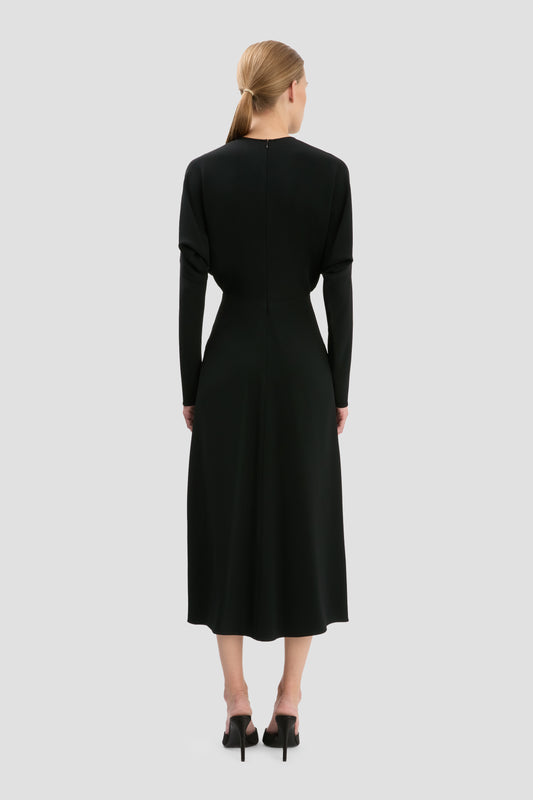 formal midi dresses for women with sleeves ever SIENNA|Dazzling Sequin A-Line Midi Evening Dress with Long Sleeves main image 1