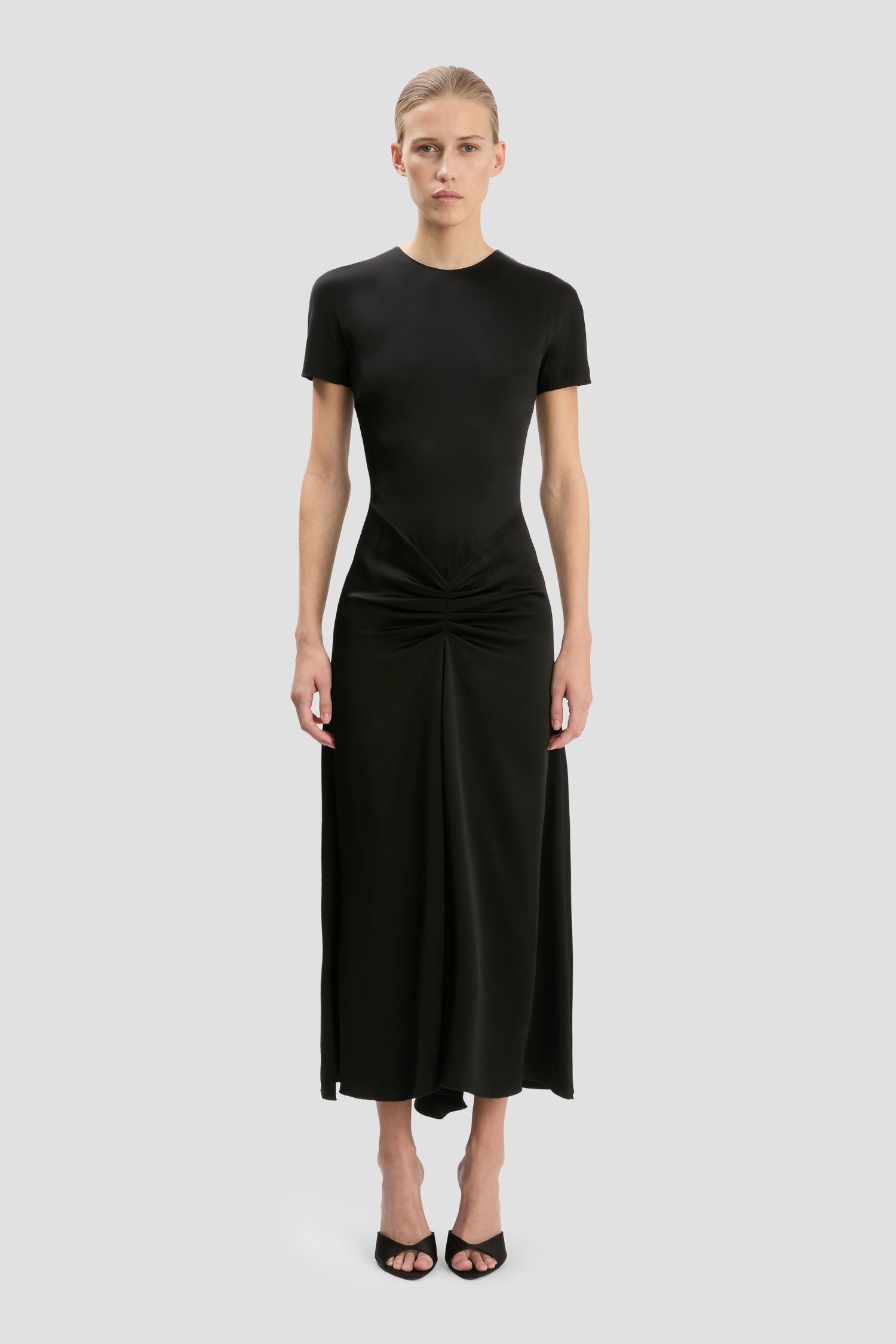 Blaire Midi Dress In Black Victoria Beckham UK Blaire Midi Dress In Black Victoria Beckham UK