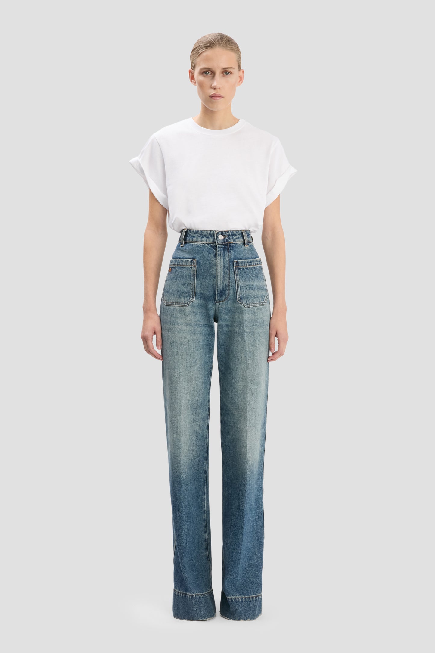 New Alina Stretch Jean In Worn Blue Wash