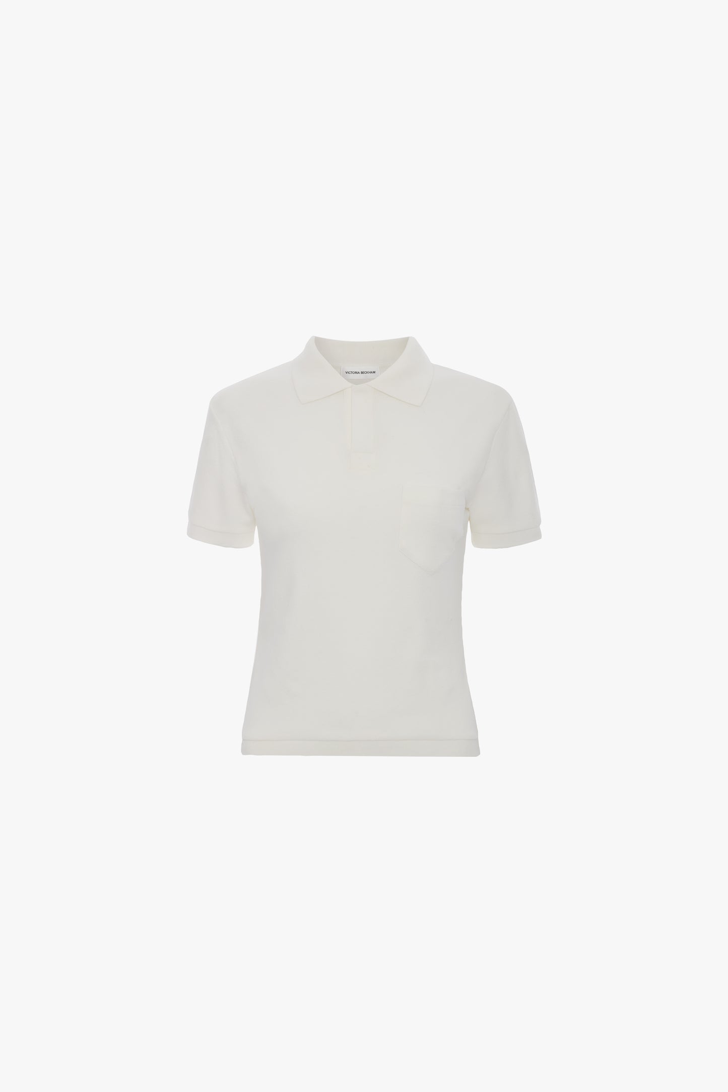 Polo Collar Top In White