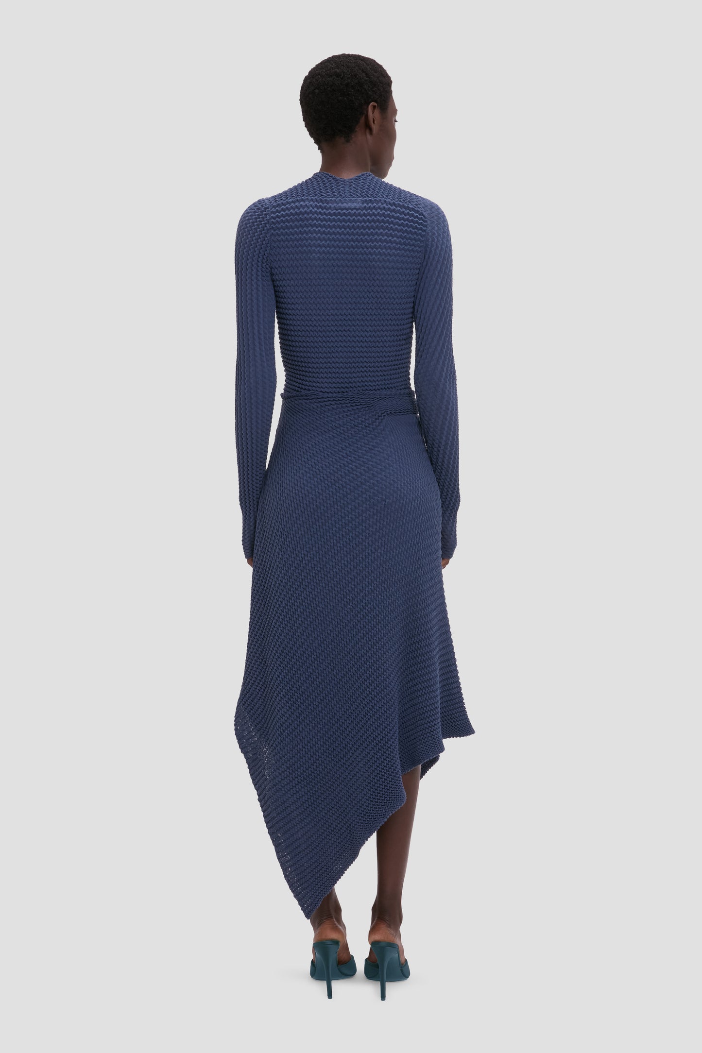 Draped Knit Midi Skirt In Eclipse