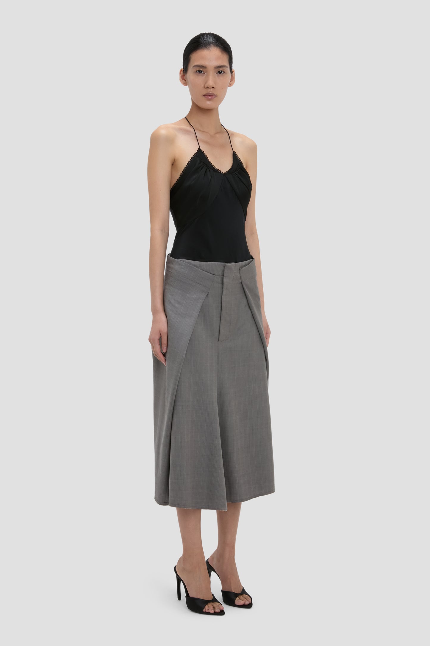 Tailored Midi Skirt In Nickel (cancelled)