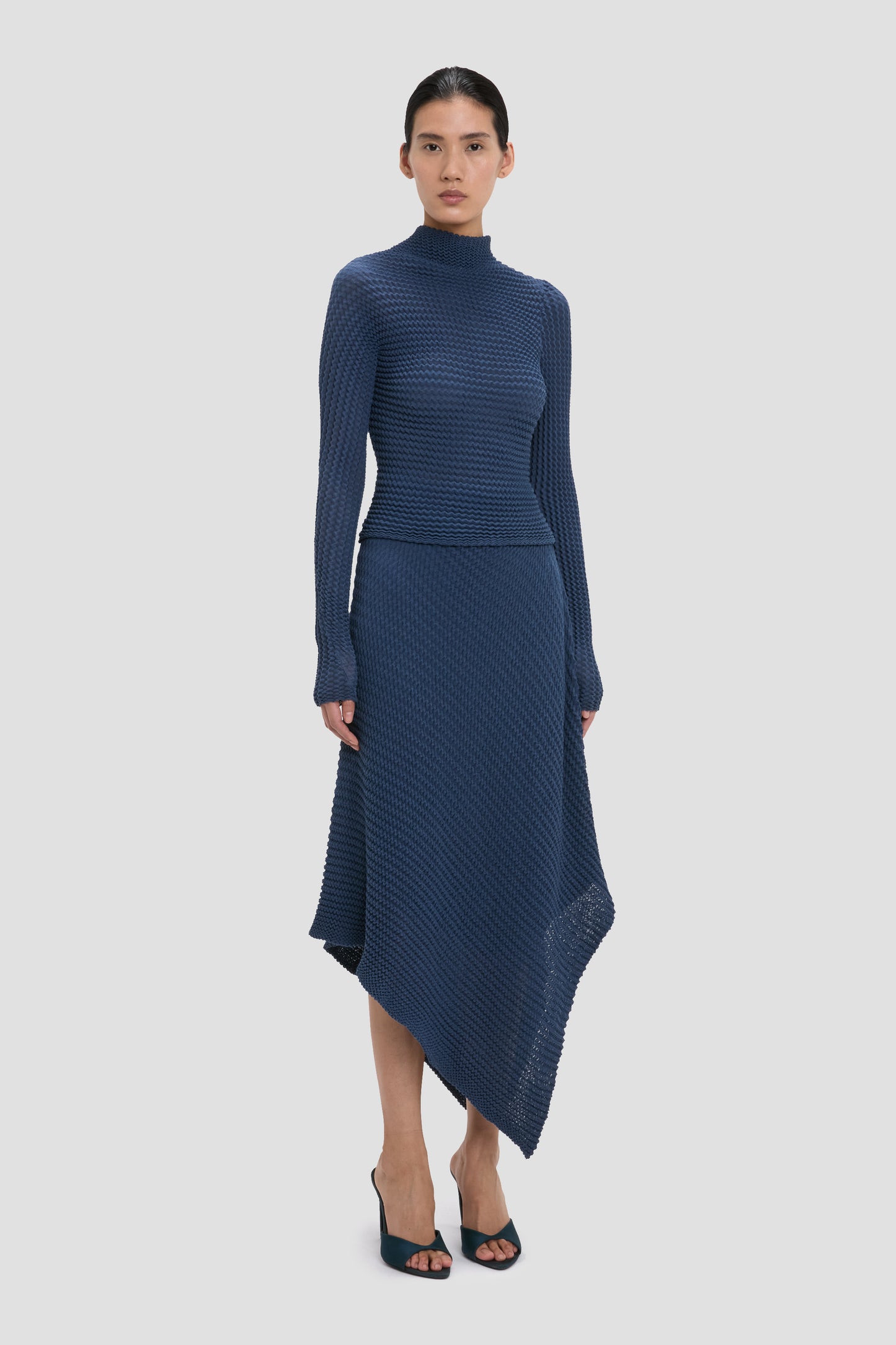Cropped Knit Top In Eclipse