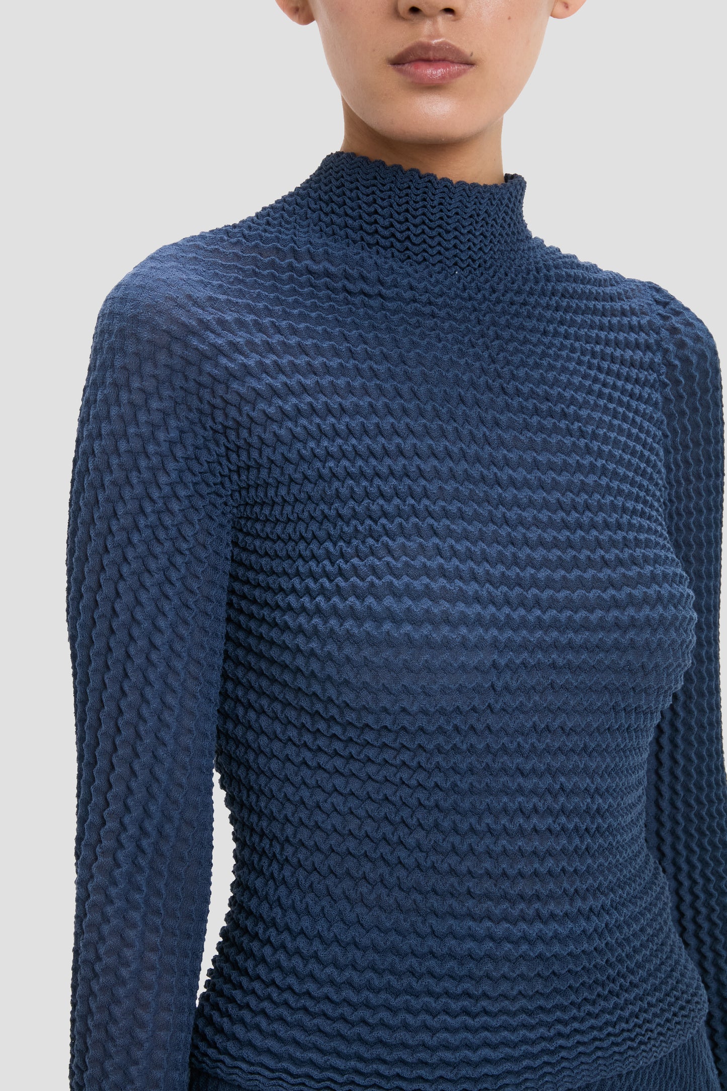 Cropped Knit Top In Eclipse
