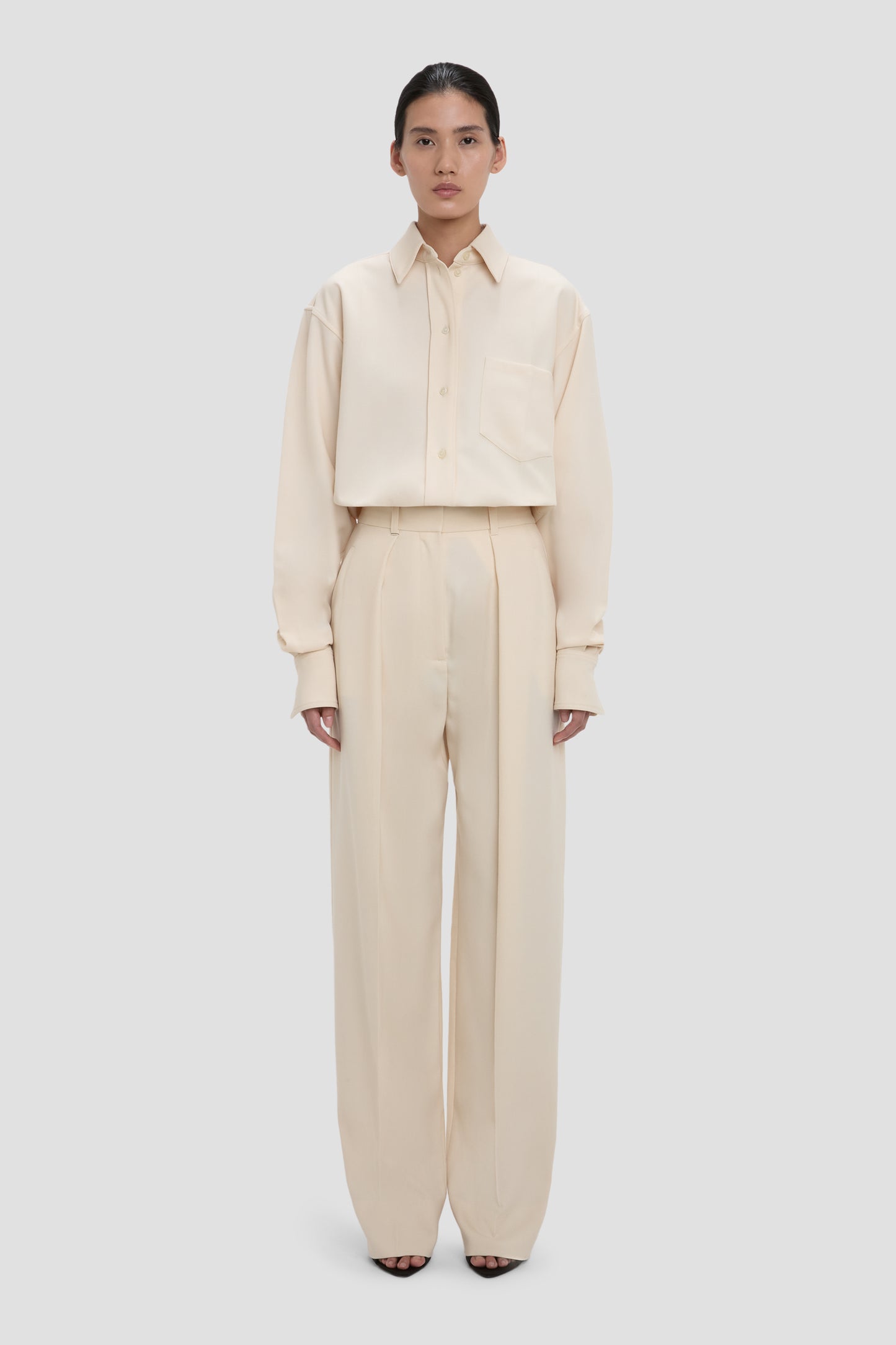 Wide Leg Trouser In Alabaster