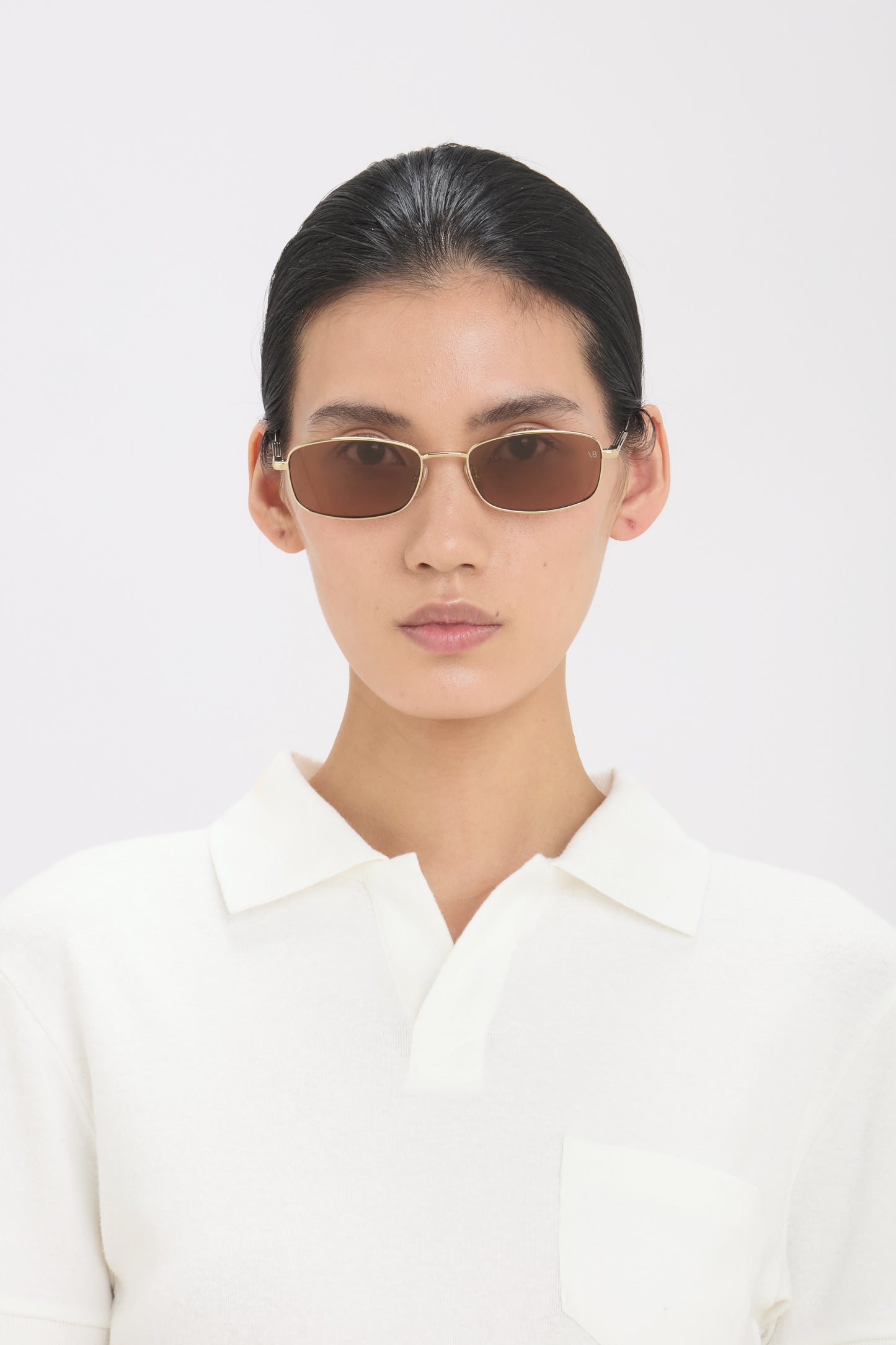Metal Sunglasses In Gold Honey Havana