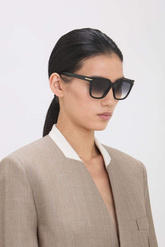 Oversized Acetate Sunglasses in Black