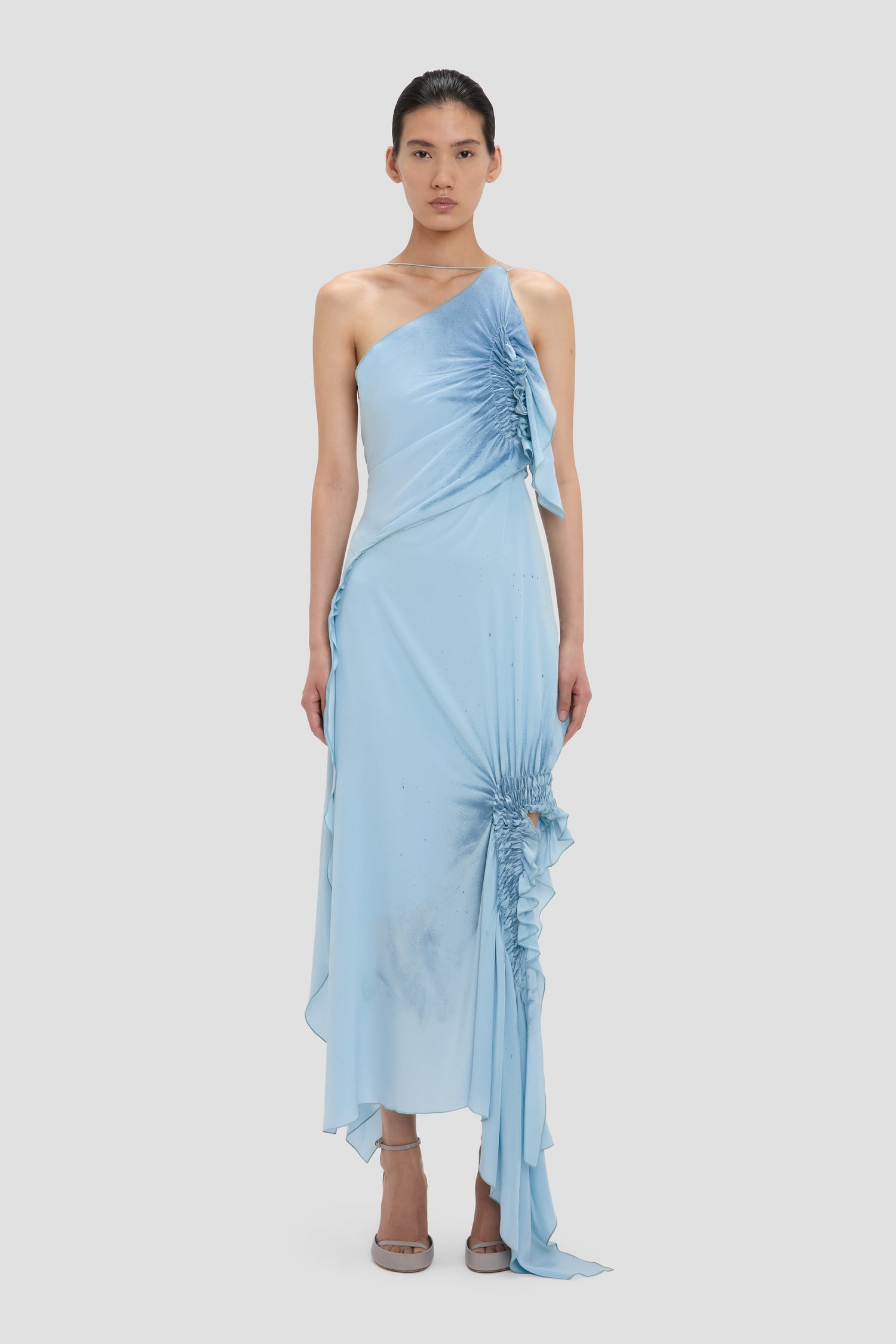 smocked halter dress Jill Metallic Smocked Halter Maxi Dress in animal lame main image 1