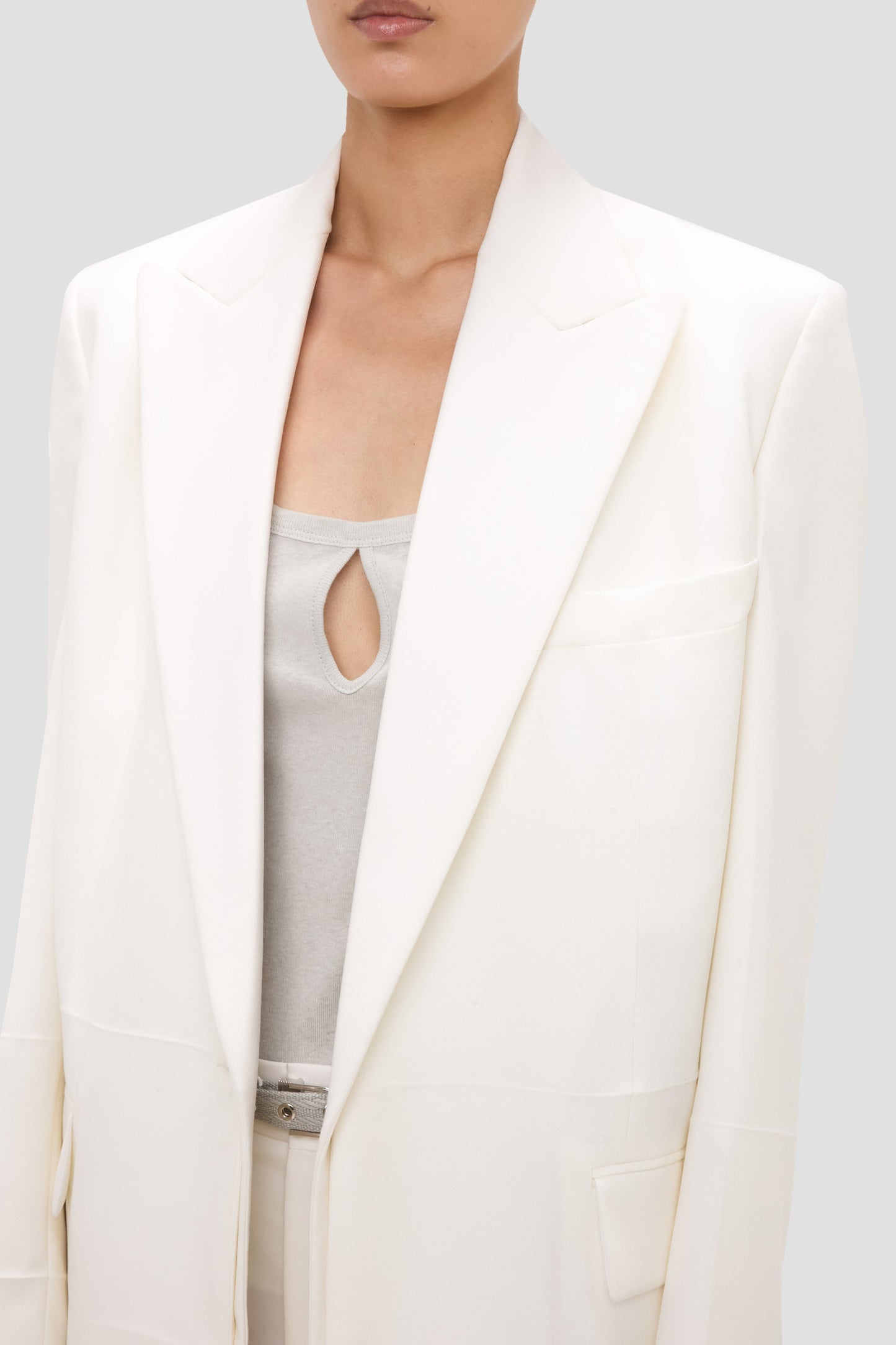 Detached Lapel Jacket In Off-White