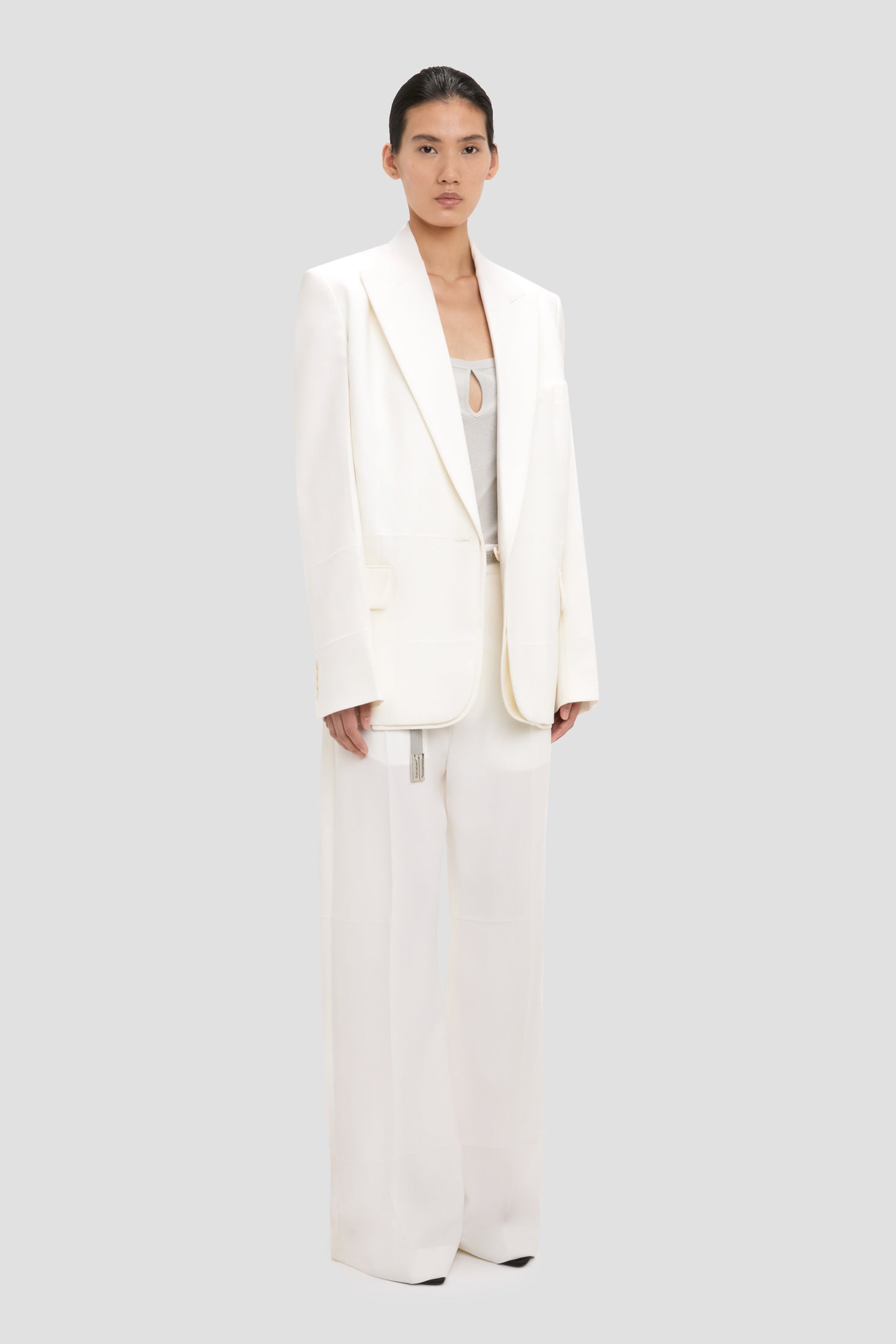 Detached Lapel Jacket In Off-White