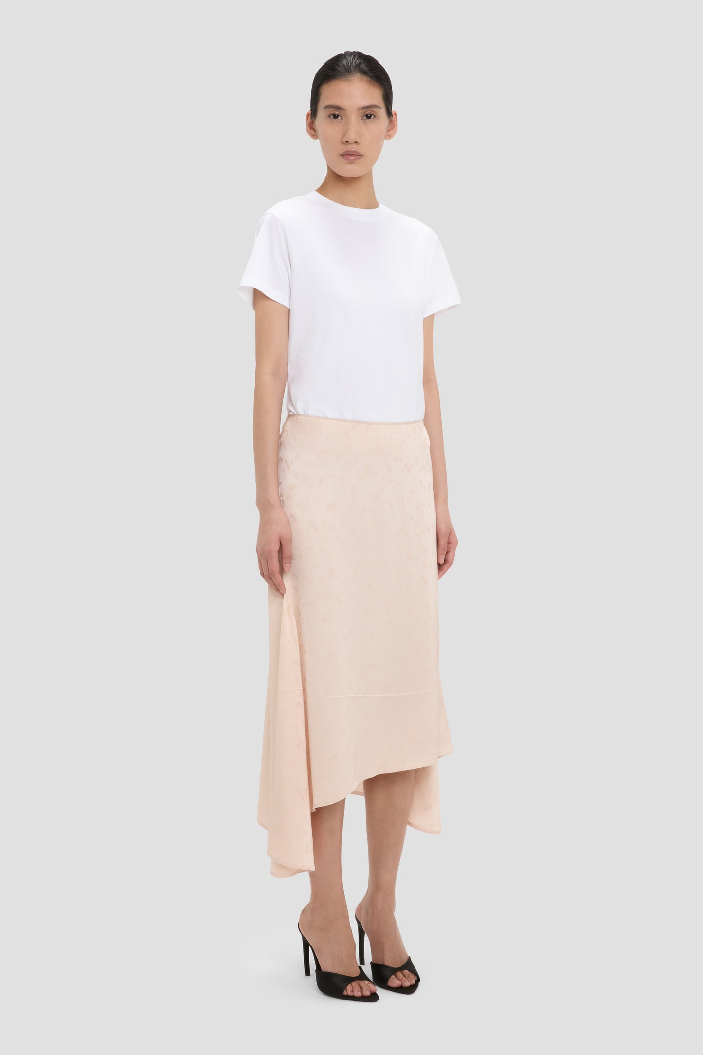 Asymmetric Drape Skirt In Blossom