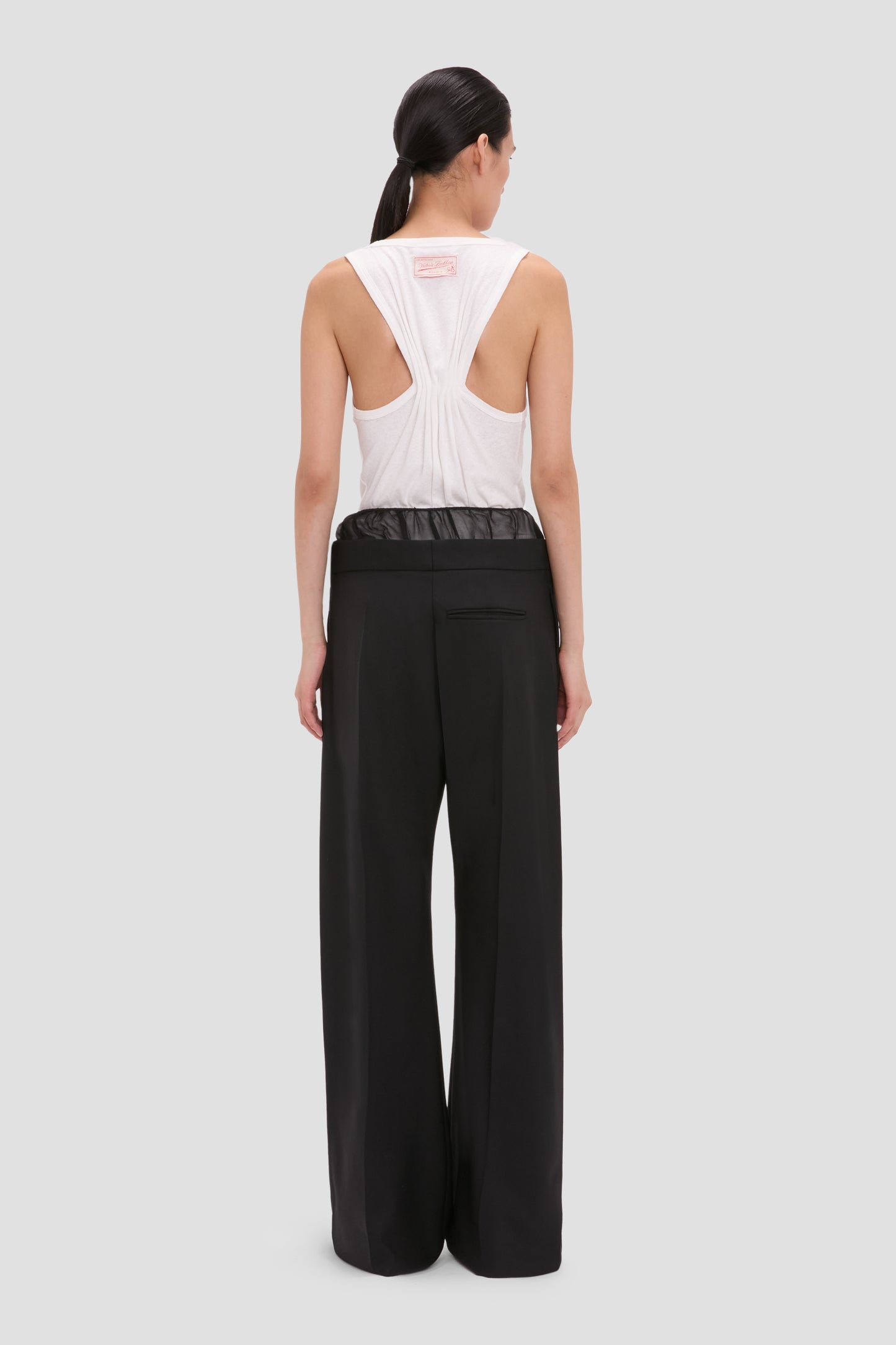 Sheer Panel Trouser In Black