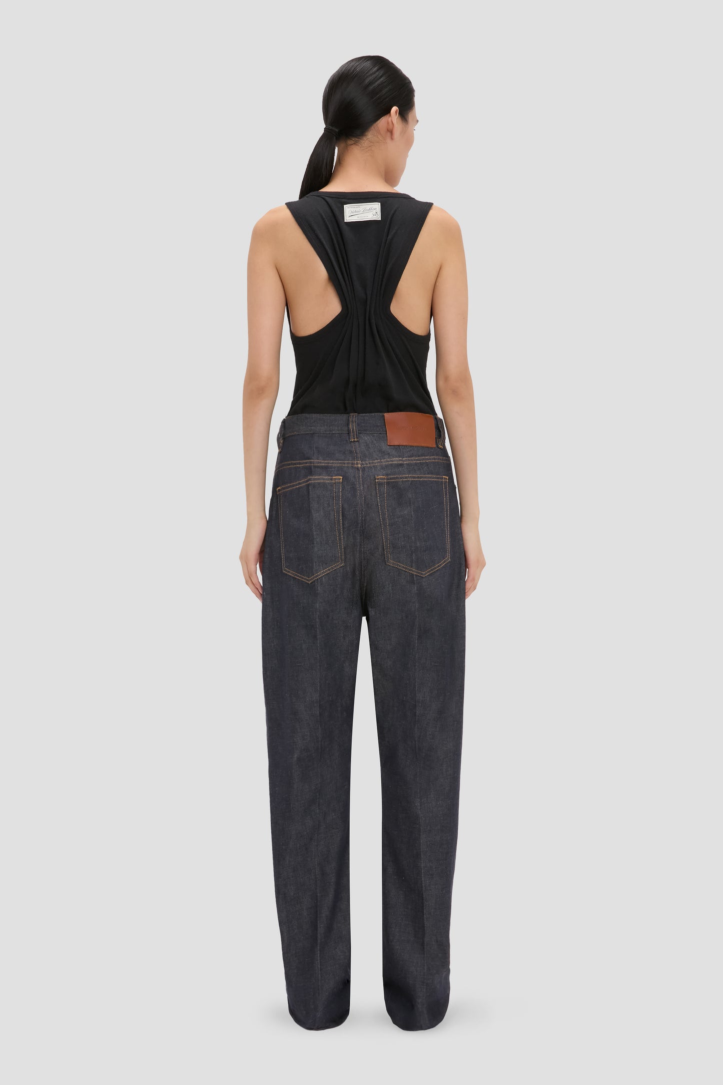 Split Tank Top In Black