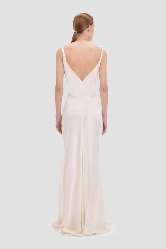 ivory silk wrap dress NK IMODE MIMI BRIDAL LONG SILK ROBE IN IVORY main image 1