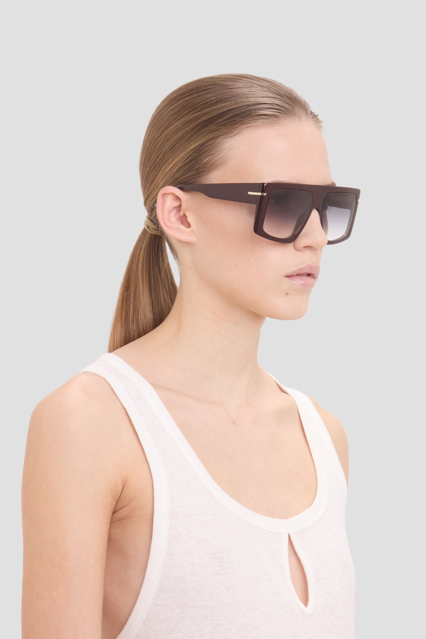 Oversized Flat Top Frame In Burgundy