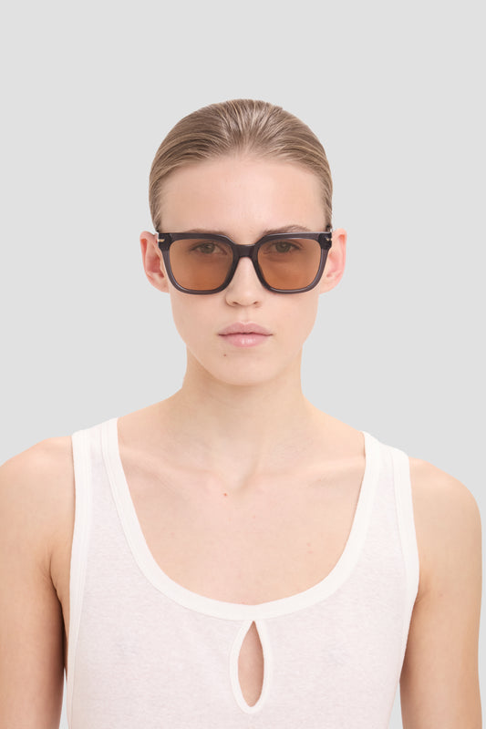 Oversized Acetate Sunglasses In Transparent Blue